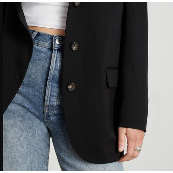 Everlane The 80s Blazer in Black  New Womens Oversized Jacket - Picture 3 of 16